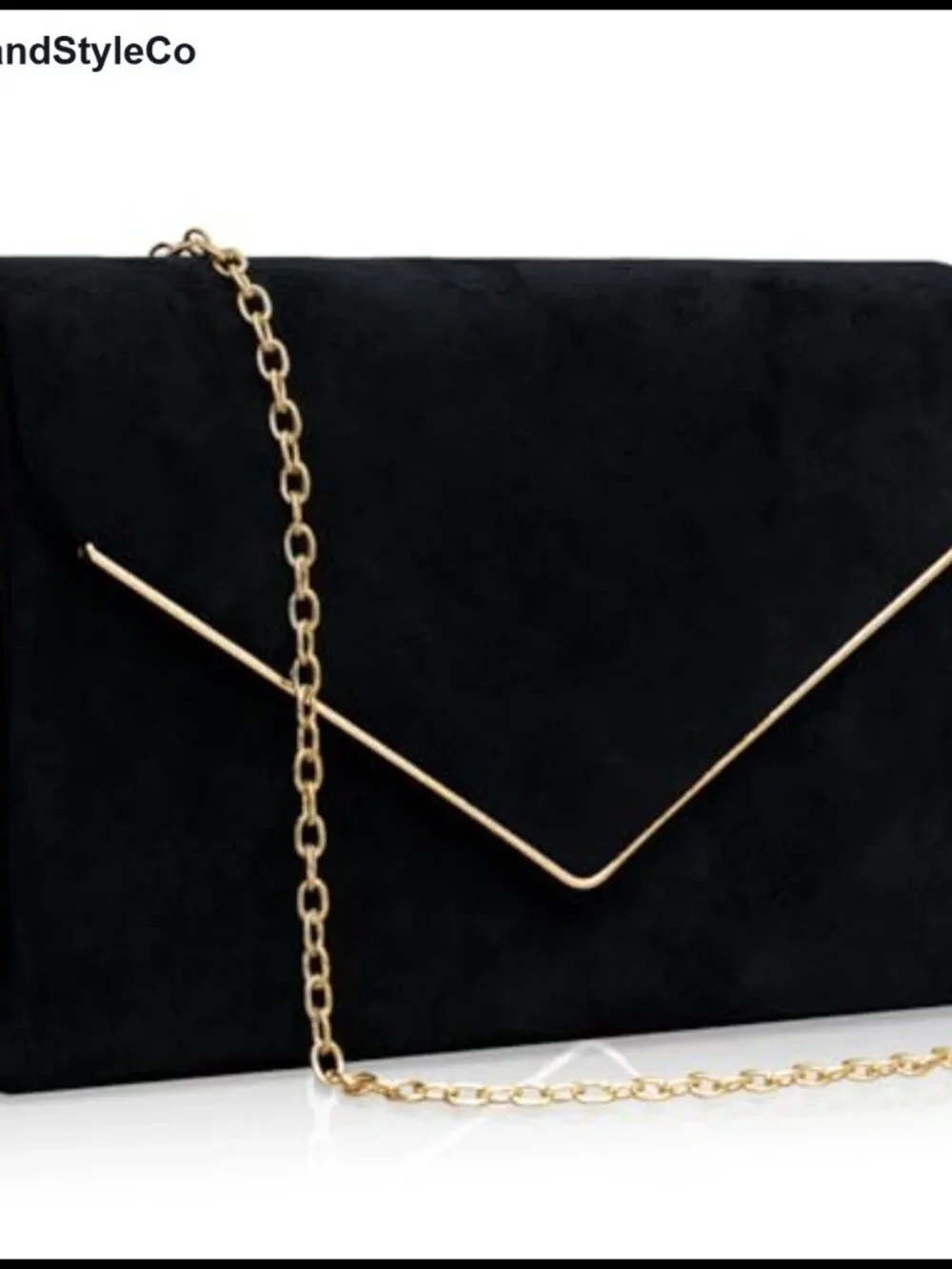 Elegant Suede Evening Clutch with Chain for Formal Events - Envelope Handbag